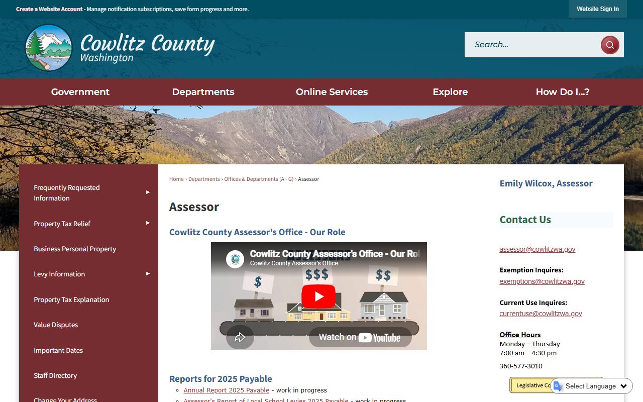 Longview Cowlitz County Assessor property records