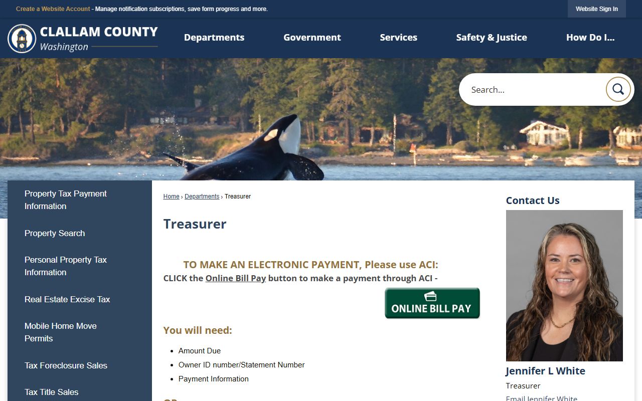 Clallam County treasurer property tax payment Port Angeles