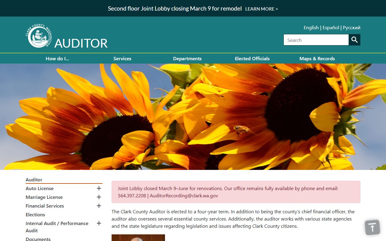 Clark County auditor recording property documents Vancouver