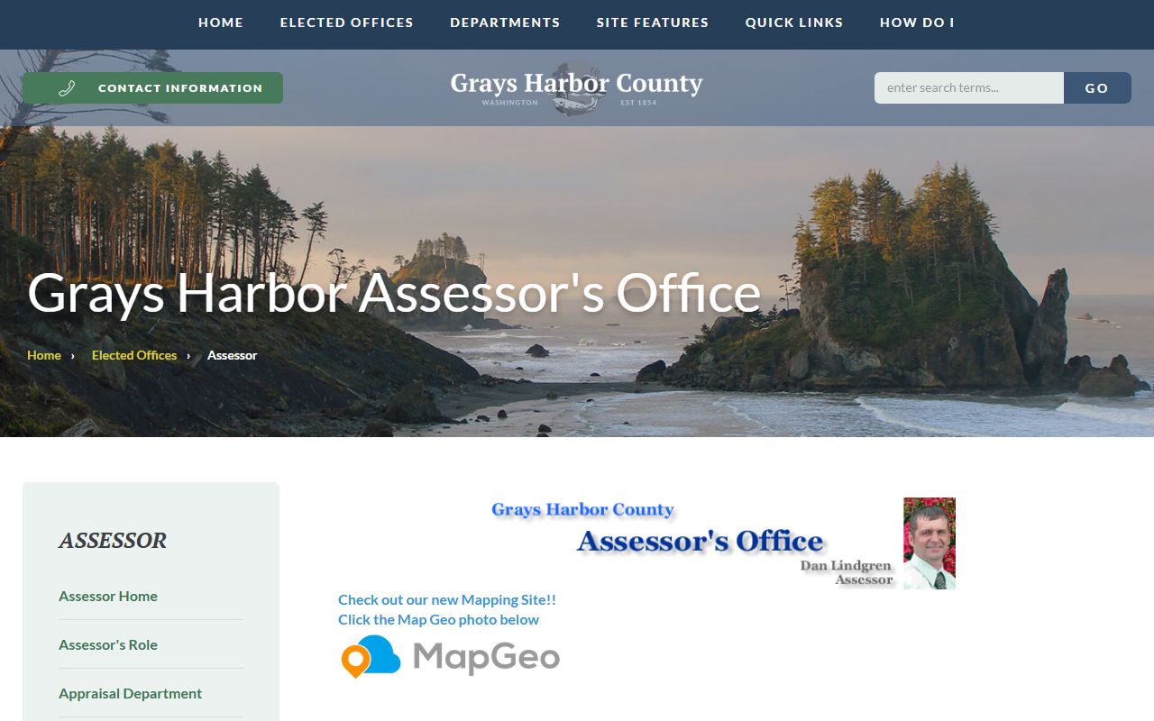 Grays Harbor County property records Assessor office Montesano Washington