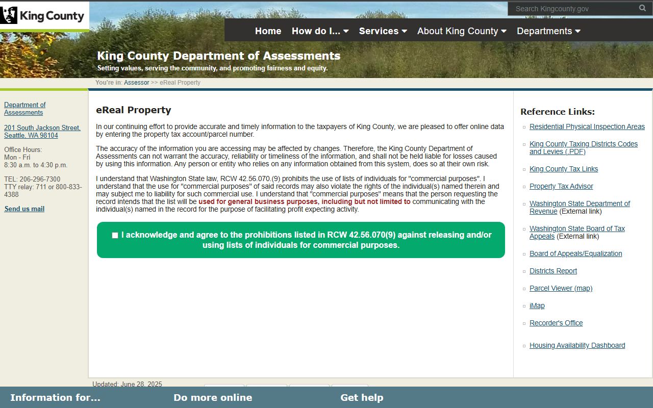 King County property records search portal