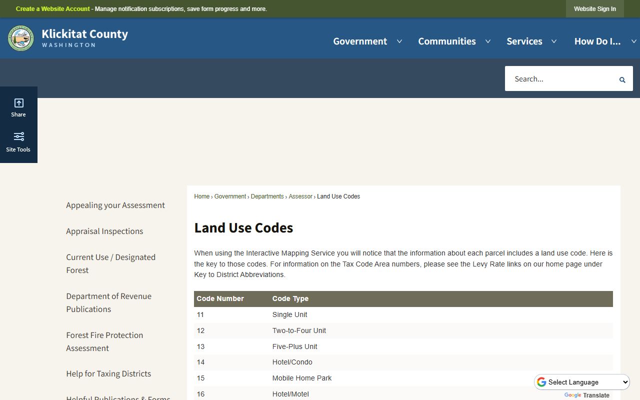 Klickitat County property records auditor