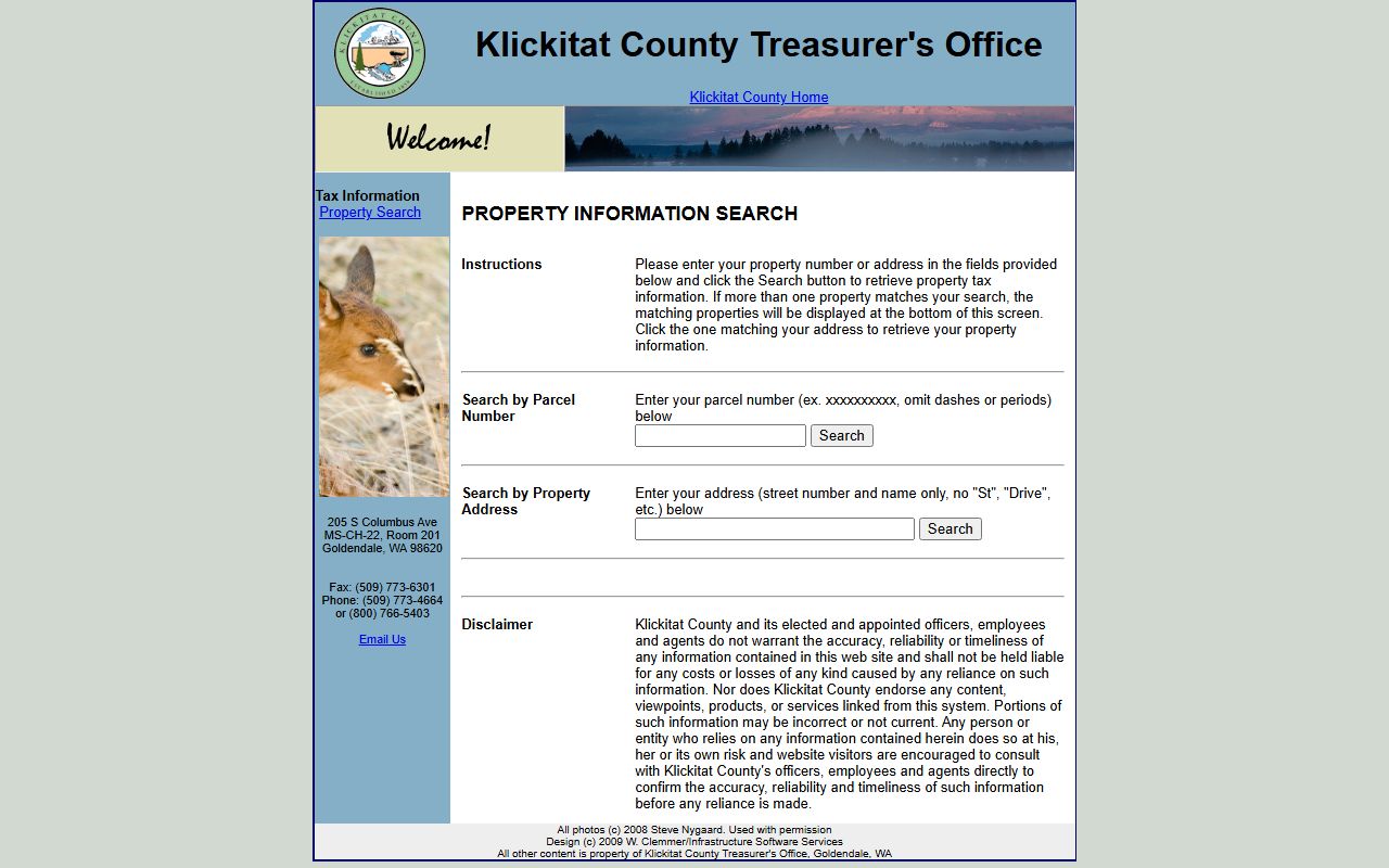 Klickitat County property tax records treasurer
