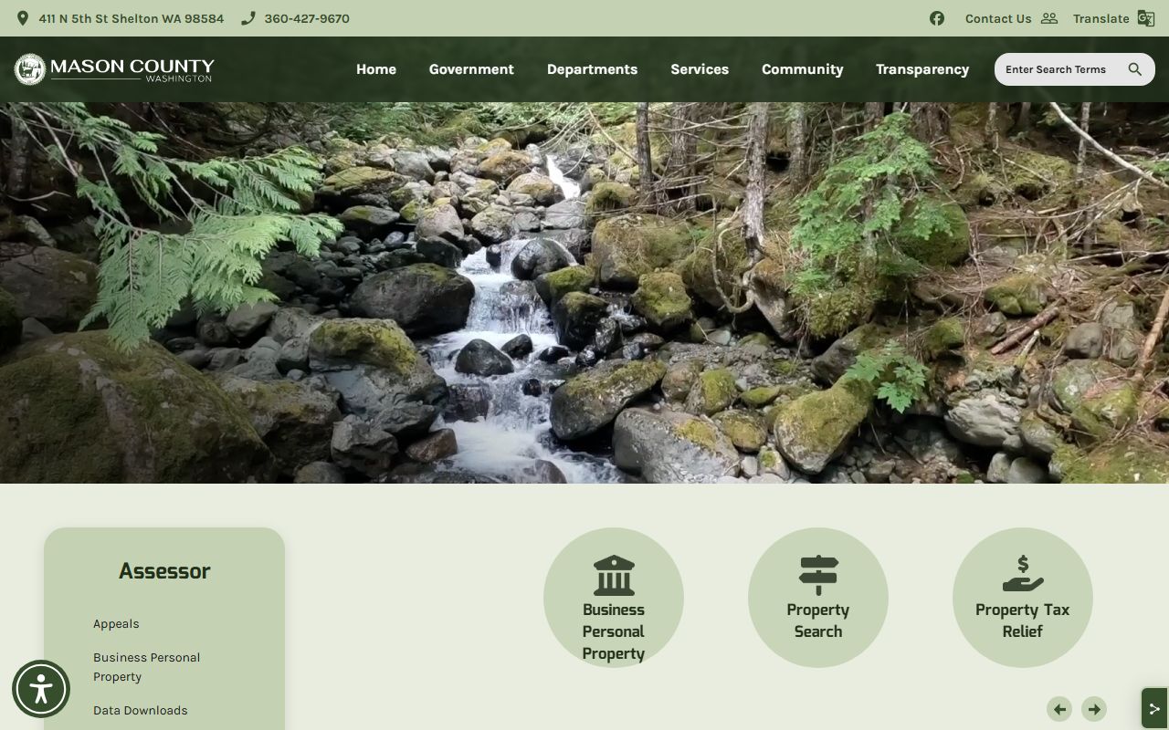 Mason County property records Assessor office Shelton Washington