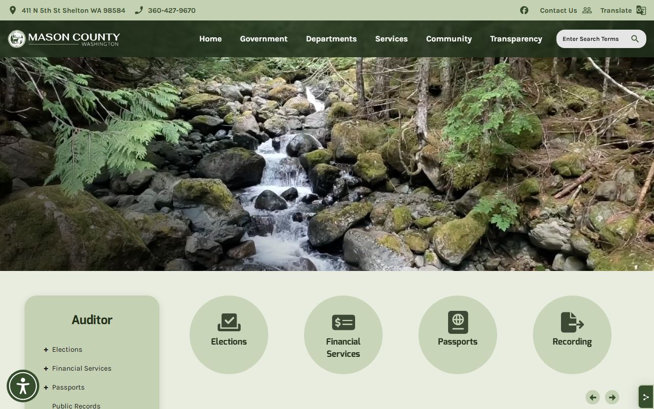 Mason County property records Auditor recording office Shelton Washington