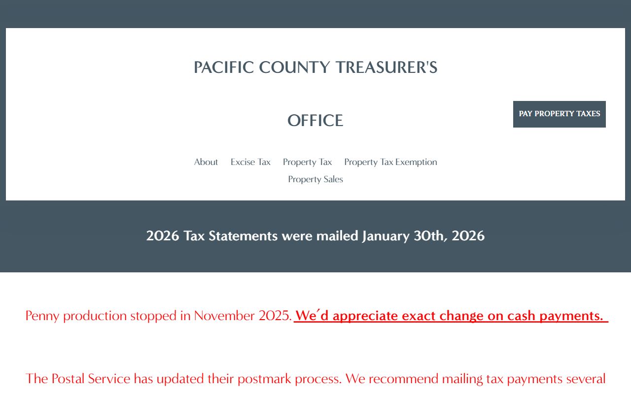 Pacific County Treasurer property tax records