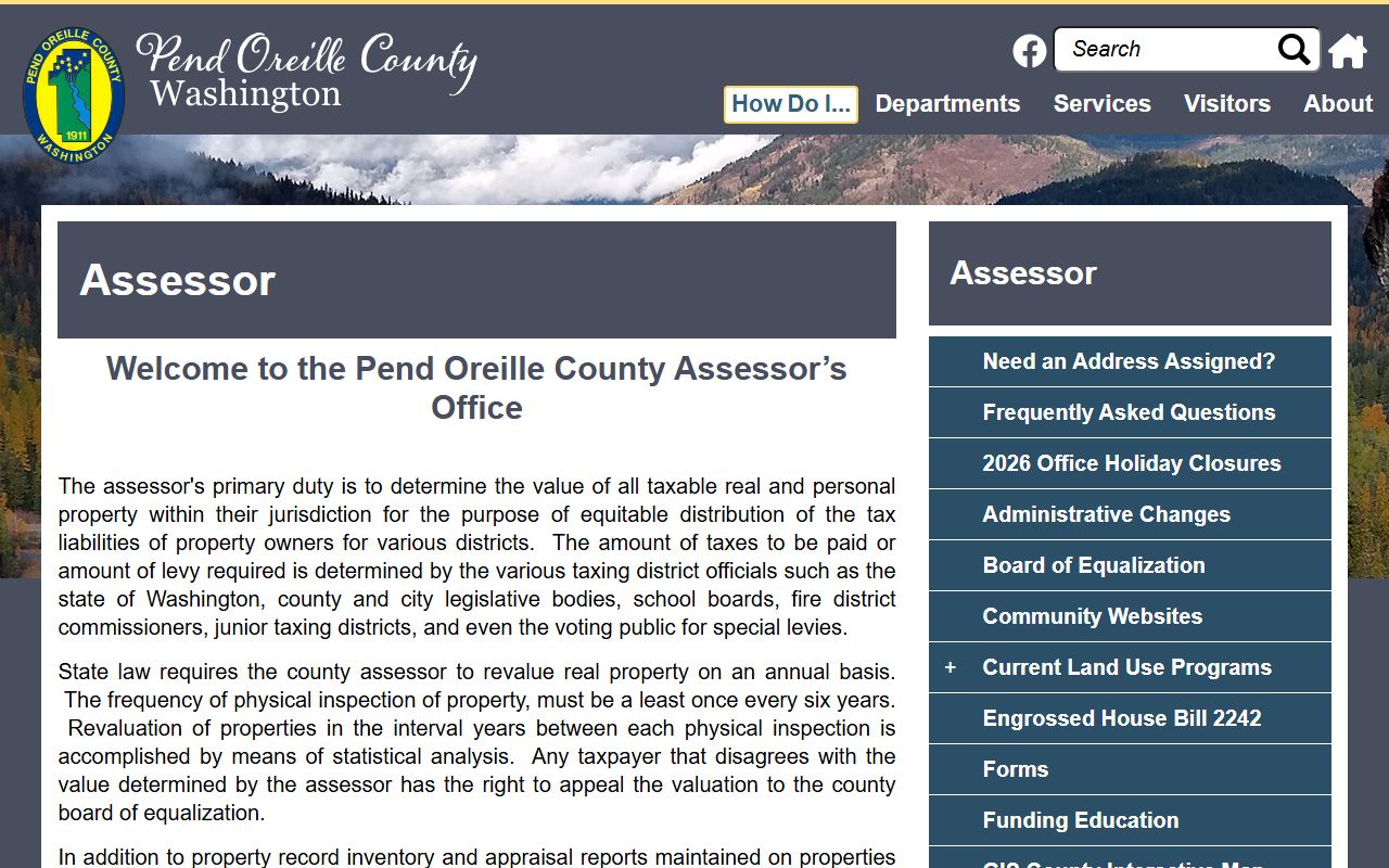 Pend Oreille County property records assessor
