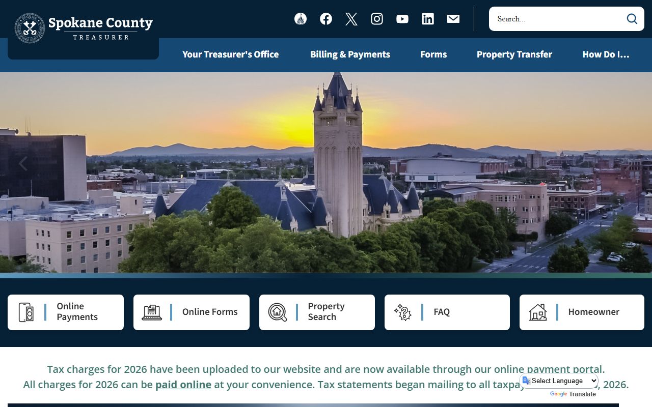 Spokane County treasurer property tax records