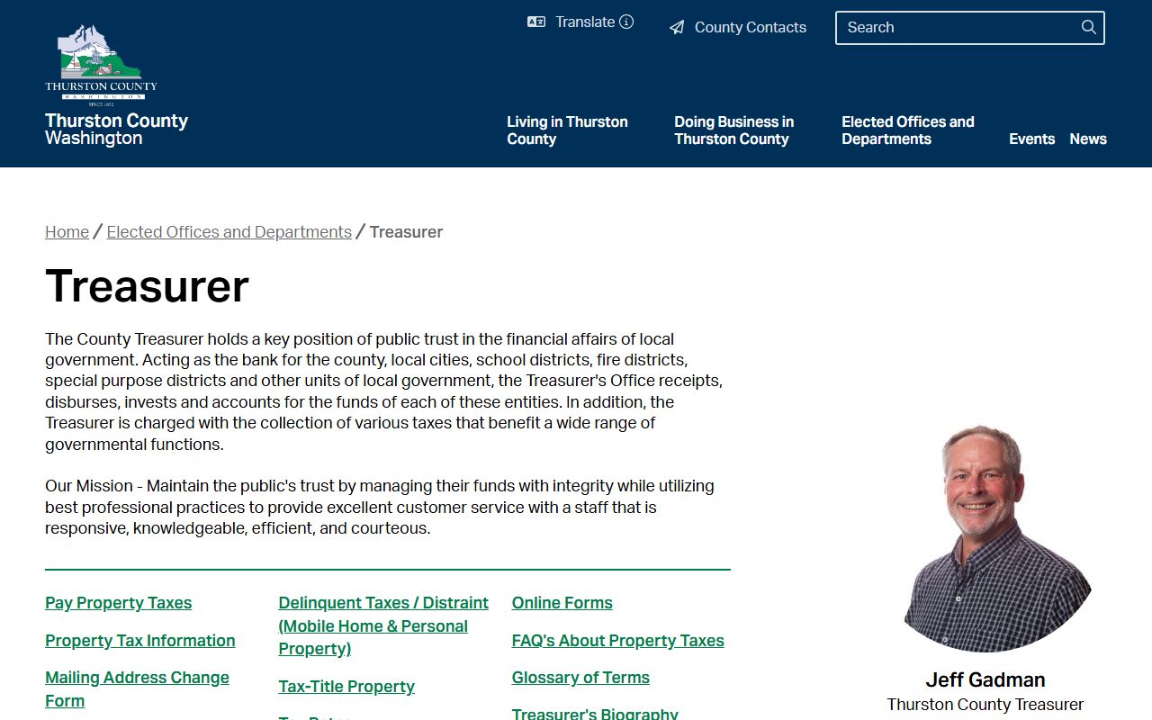 Thurston County treasurer property tax records