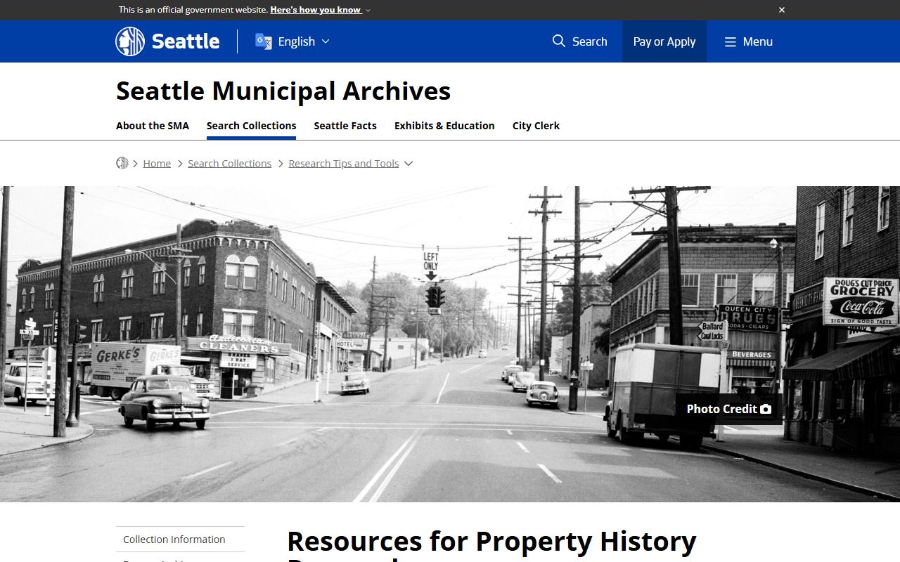 Seattle Municipal Archives guide to property history research resources in Washington